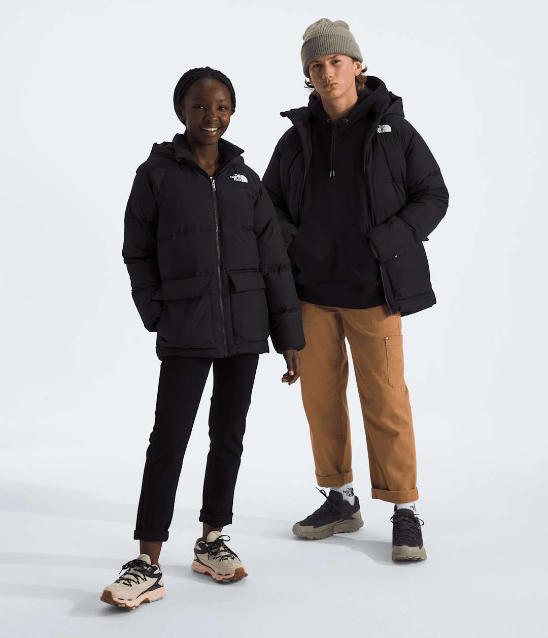 Boys’ & Girls’ North Down Fleece-Lined Short Parka TNF Black