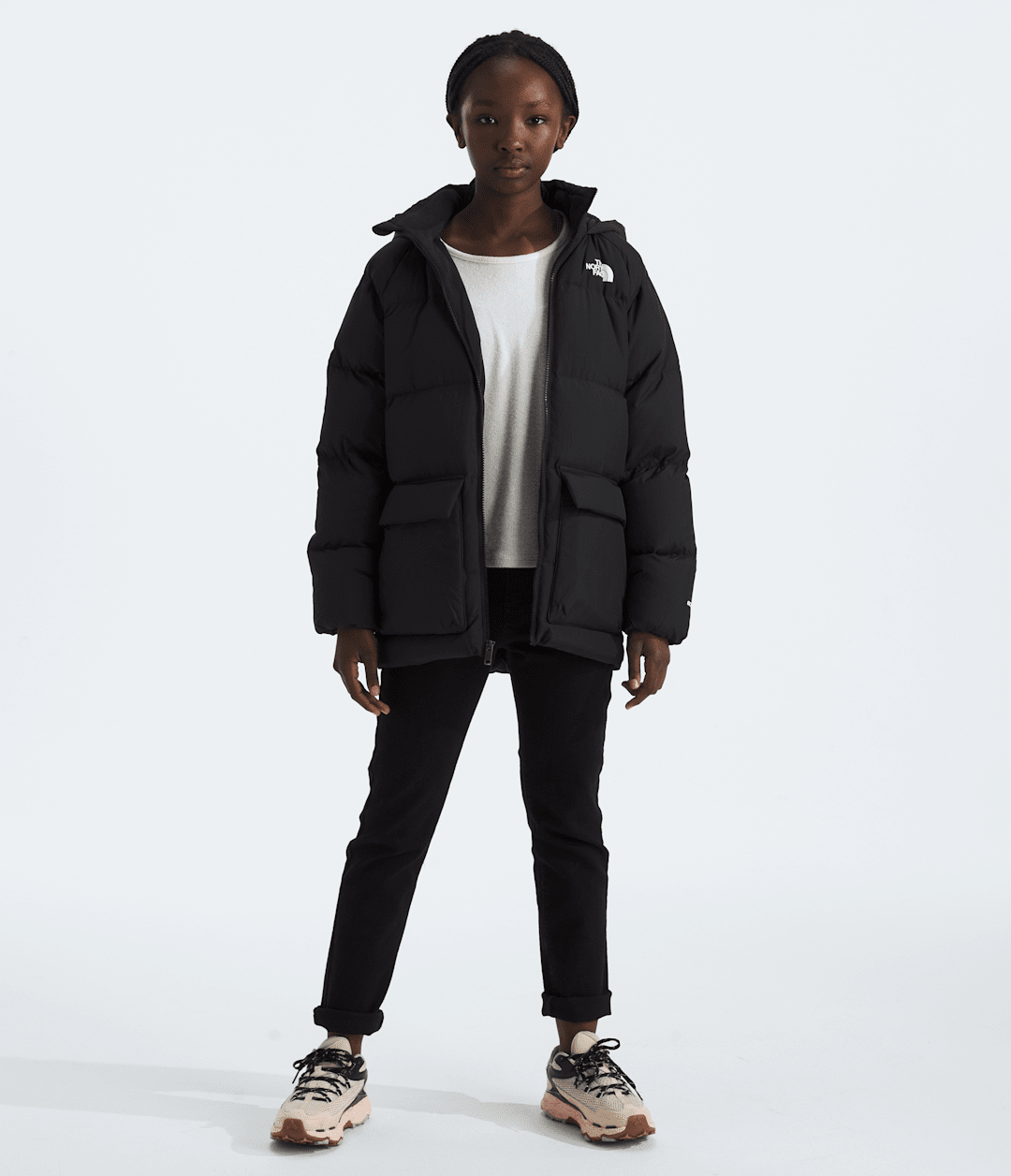 Boys’ & Girls’ North Down Fleece-Lined Short Parka TNF Black
