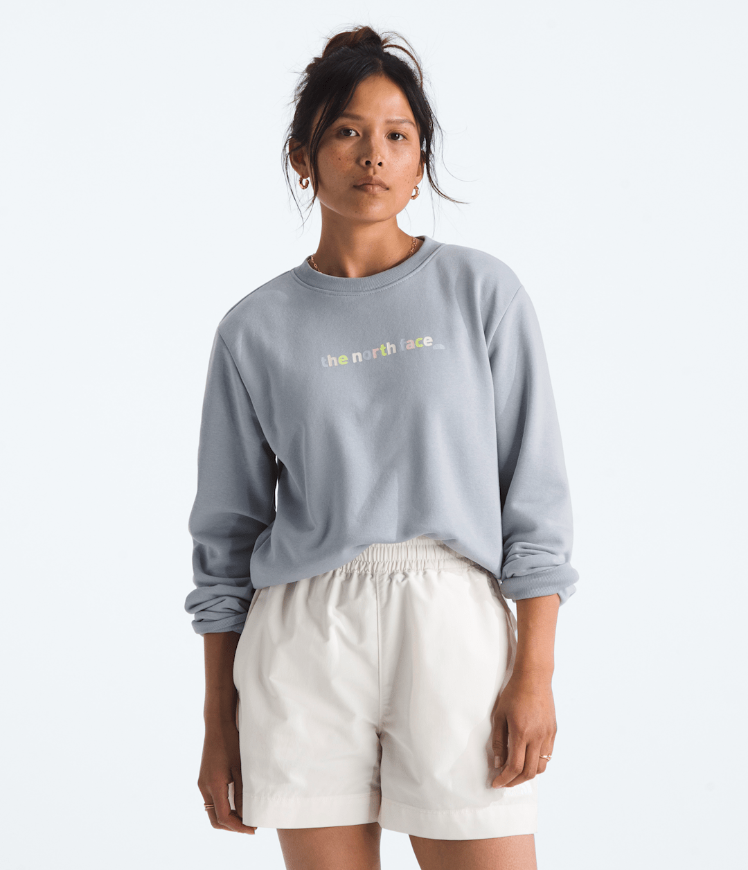 Women’s Evolution Proud Crew—Graphic Blue Flax