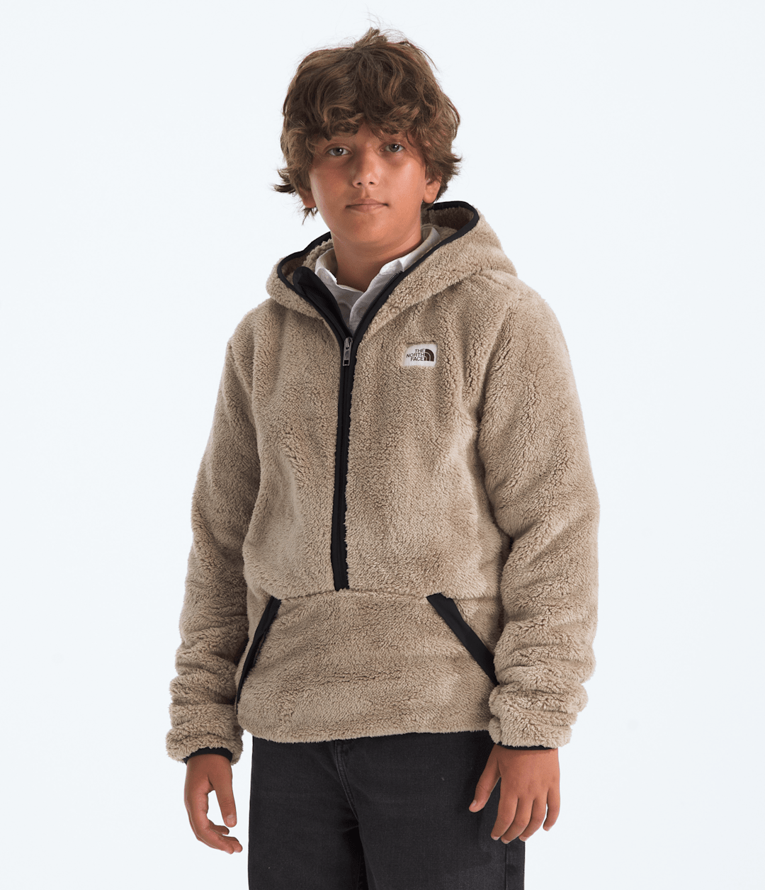 Boys’ Cabin Fleece Hoodie Mushroom Grey/TNF Black