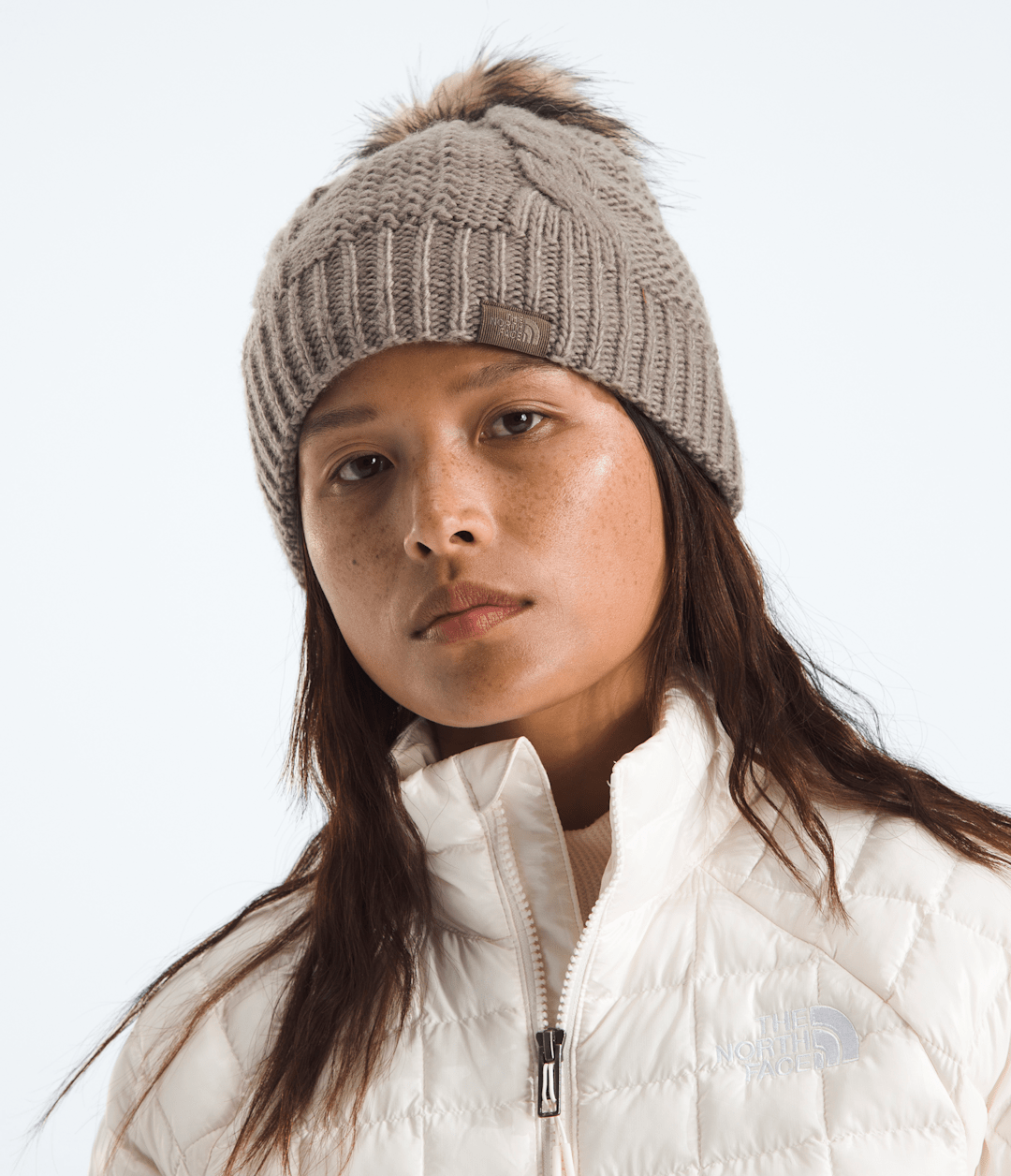 Women’s Oh Mega Fur Pom Lined Beanie Mocha Brown