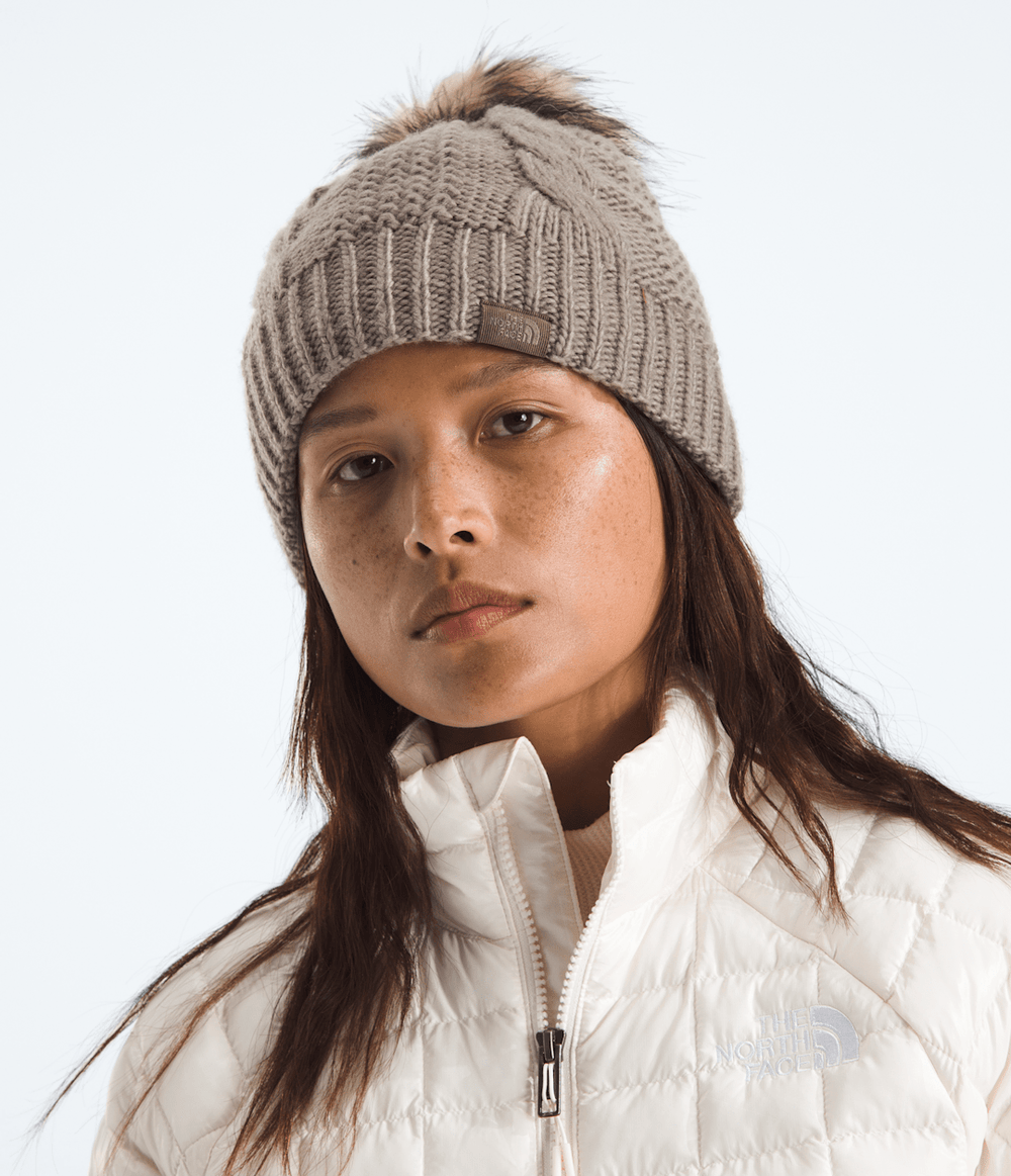 Women’s Oh Mega Fur Pom Lined Beanie Mocha Brown