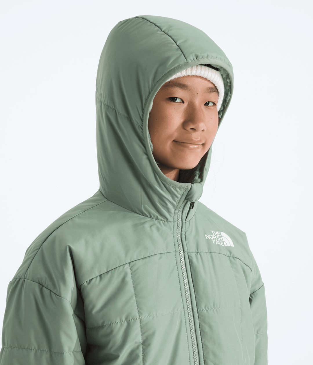 Girls’ Reversible Shasta Short Parka Slate Moss