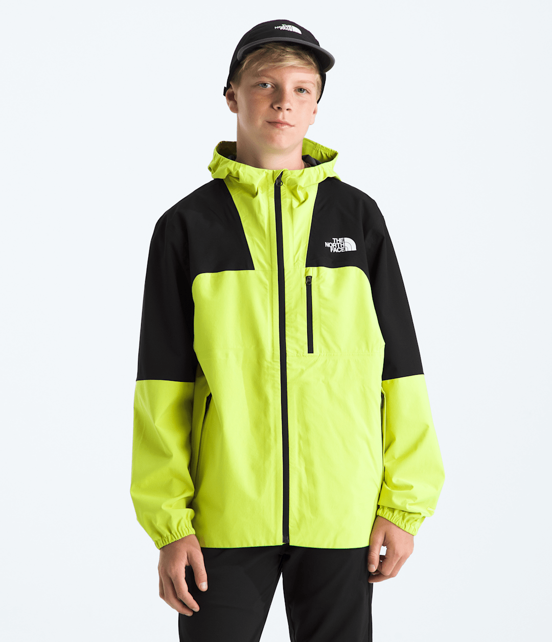Boys’ & Girls’ Hike Packable Shell Tnf Black-Fizz Lime