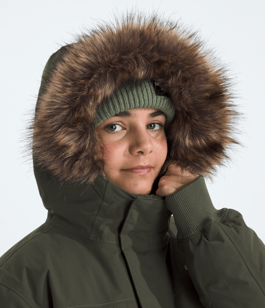 Boys’ & Girls’ McMurdo Hooded Jacket New Taupe Green