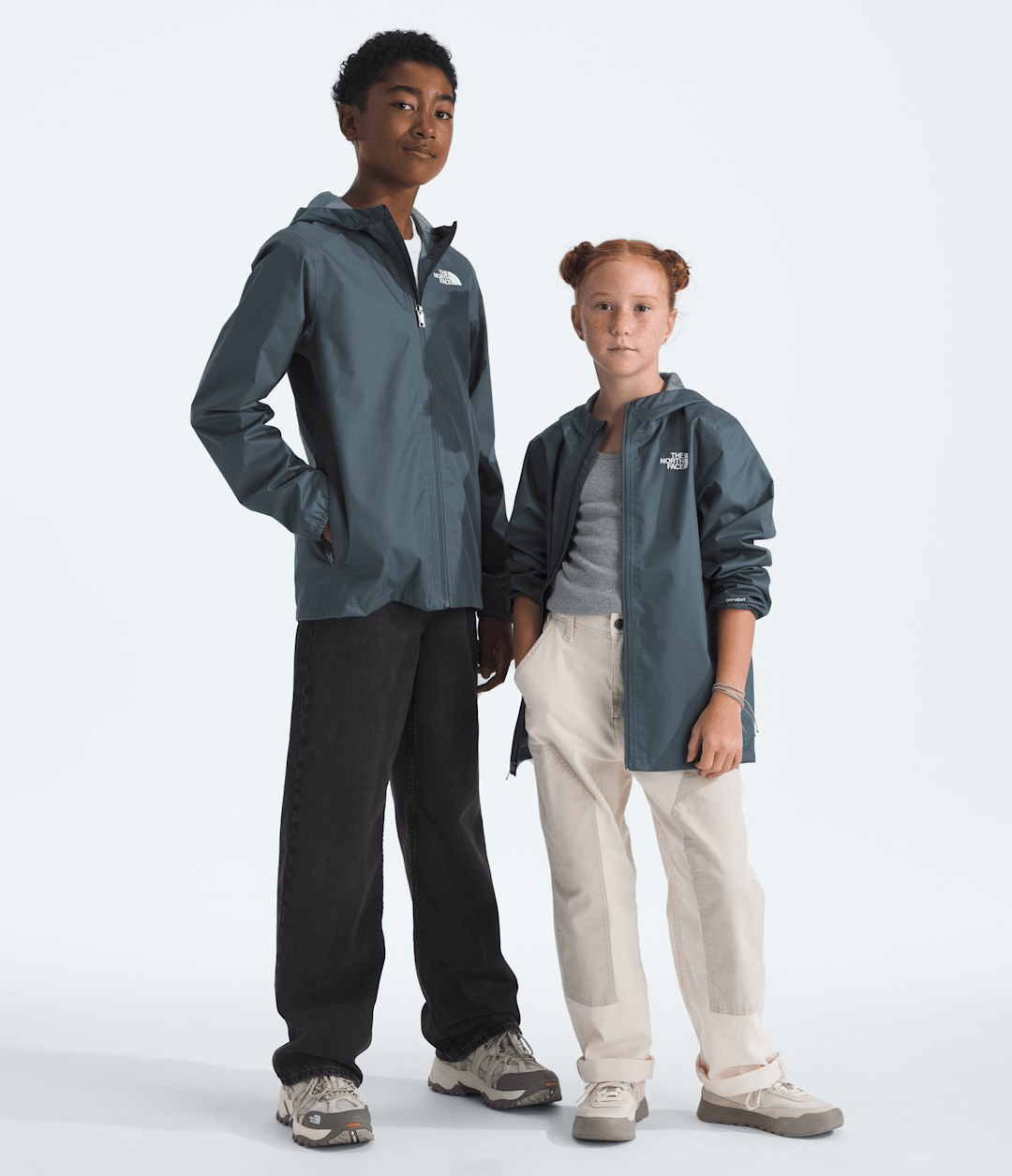 Boys’ & Girls’ Zipline Rain Jacket Granite Grey