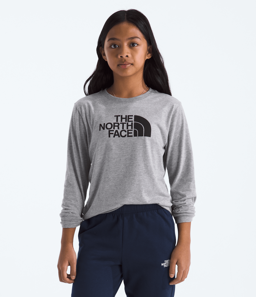 Boys’ & Girls’ Evolution Half Dome Long-Sleeve Tee TNF Pale Grey Heather