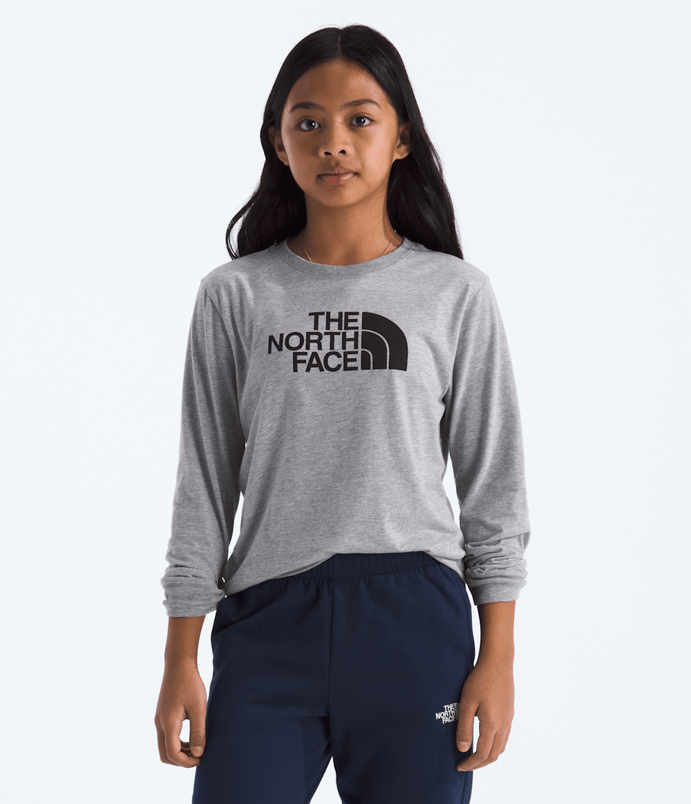 Boys’ & Girls’ Evolution Half Dome Long-Sleeve Tee TNF Pale Grey Heather