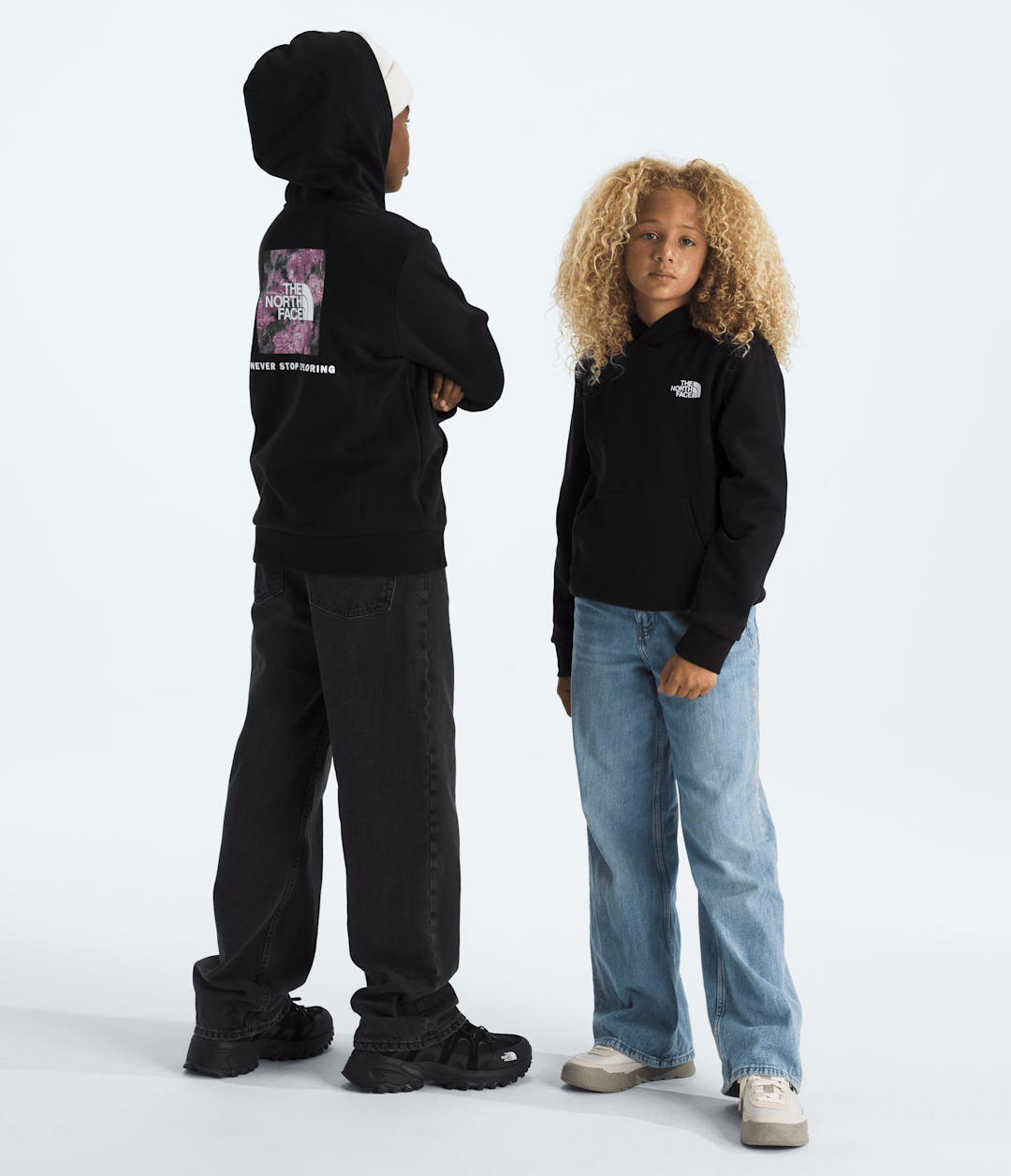Boys’ & Girls’ Evolution Box NSE Pullover Hoodie—Graphic TNF Black