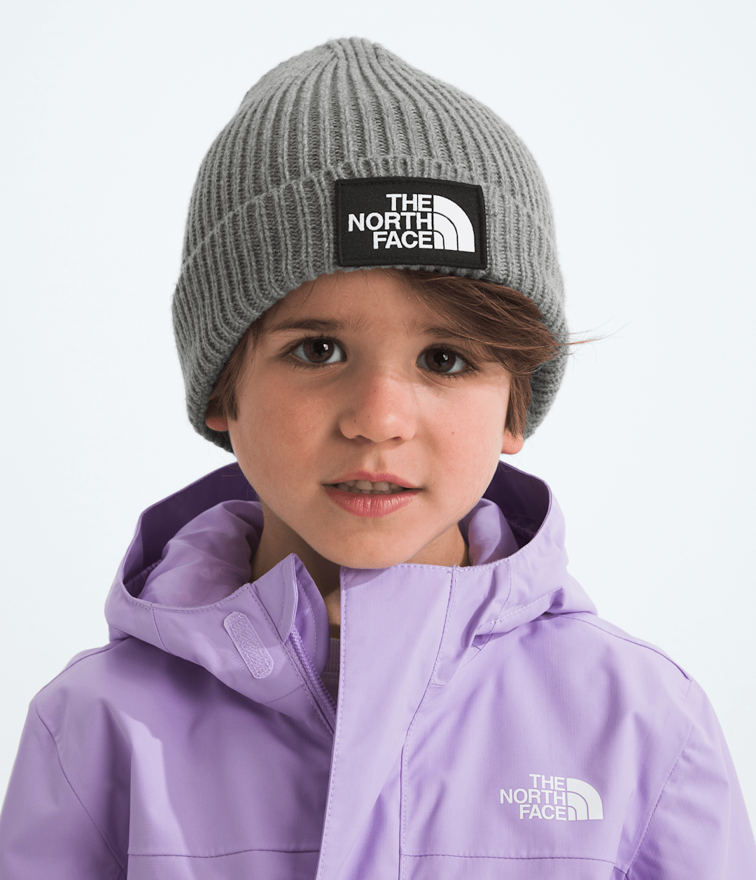 Kids’ TNF™ Logo Box Cuffed Beanie TNF Medium Grey Heather