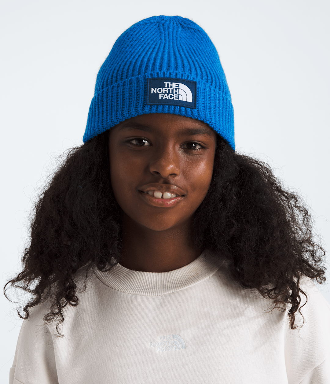 Kids’ TNF™ Box Logo Cuffed Beanie Hero Blue/Estate Blue