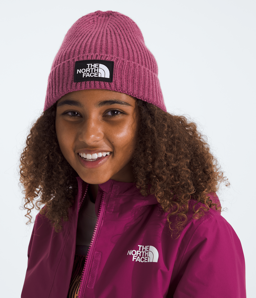 Kids’ TNF™ Box Logo Cuffed Beanie Cyber Berry