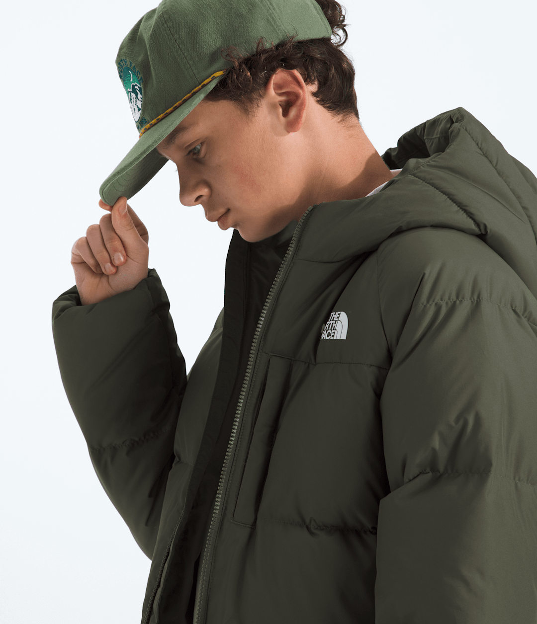 Boys’ North Down Hooded Jacket New Taupe Green
