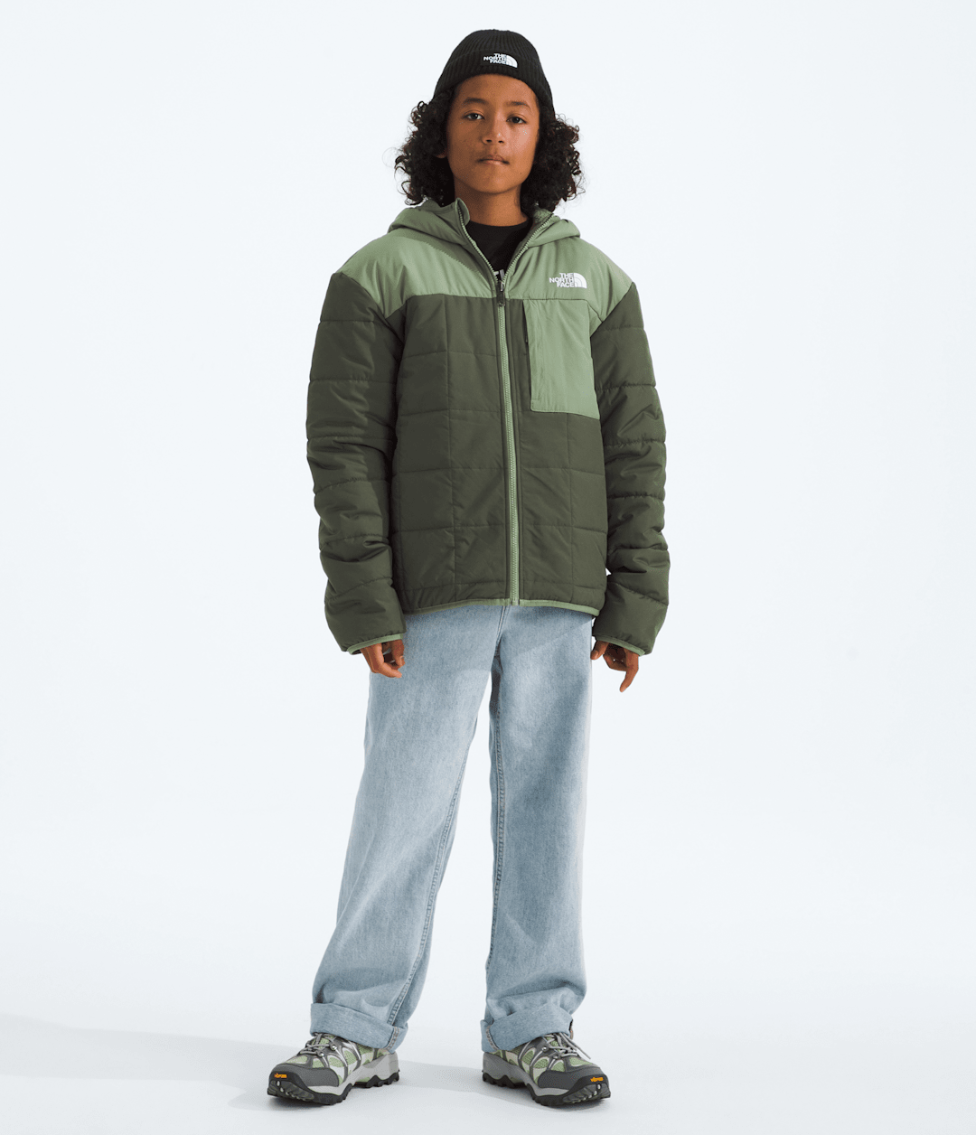 Boys’ Reversible Shasta Full-Zip Hooded Jacket New Taupe Green/Bark Mist