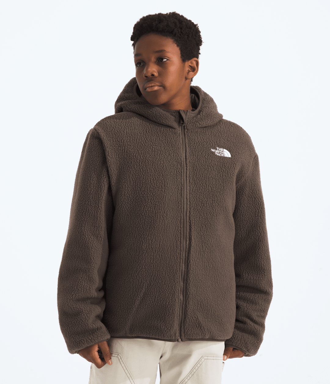 Boys’ Reversible Shasta Full-Zip Hooded Jacket Mushroom Grey/Smokey Brown