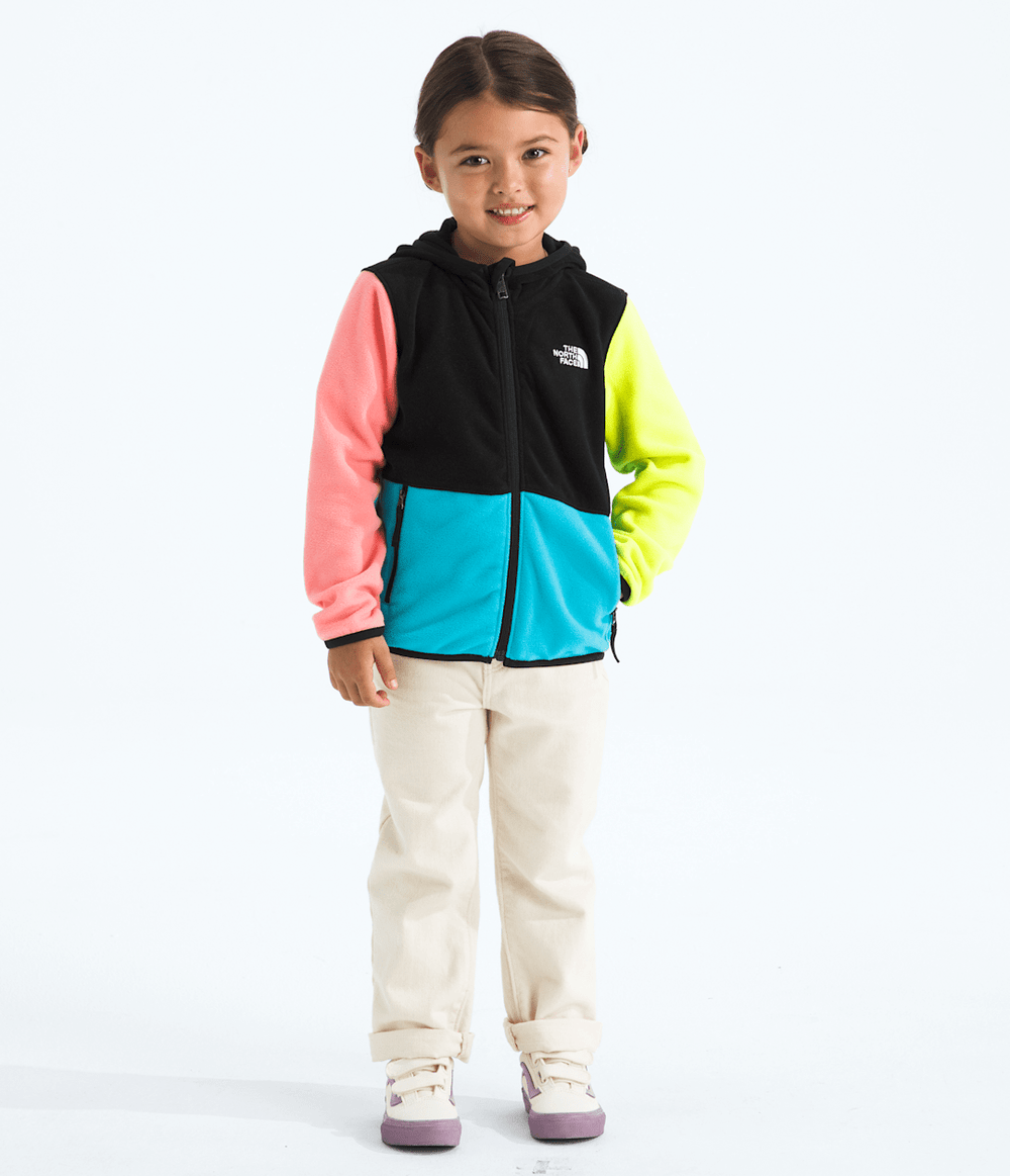 Kids’ Glacier Full-Zip Hoodie Tnf Black-Meridian Blue-Fizz Lime-Coral Crush