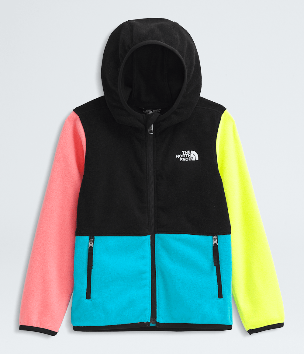 Kids’ Glacier Full-Zip Hoodie Tnf Black-Meridian Blue-Fizz Lime-Coral Crush