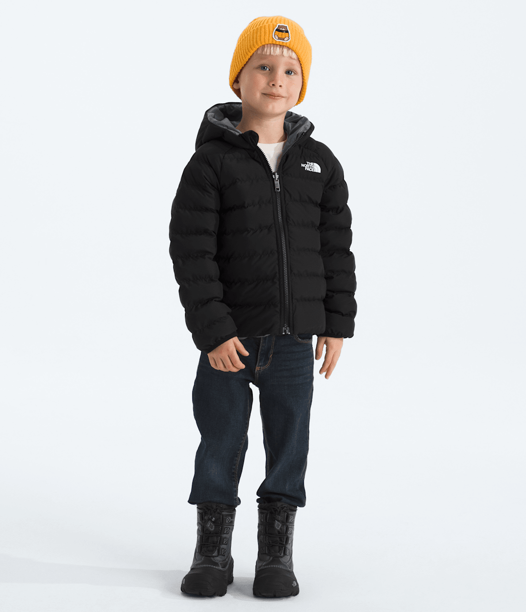 Kids’ Reversible Perrito Hooded Jacket TNF Black/Smoked Pearl