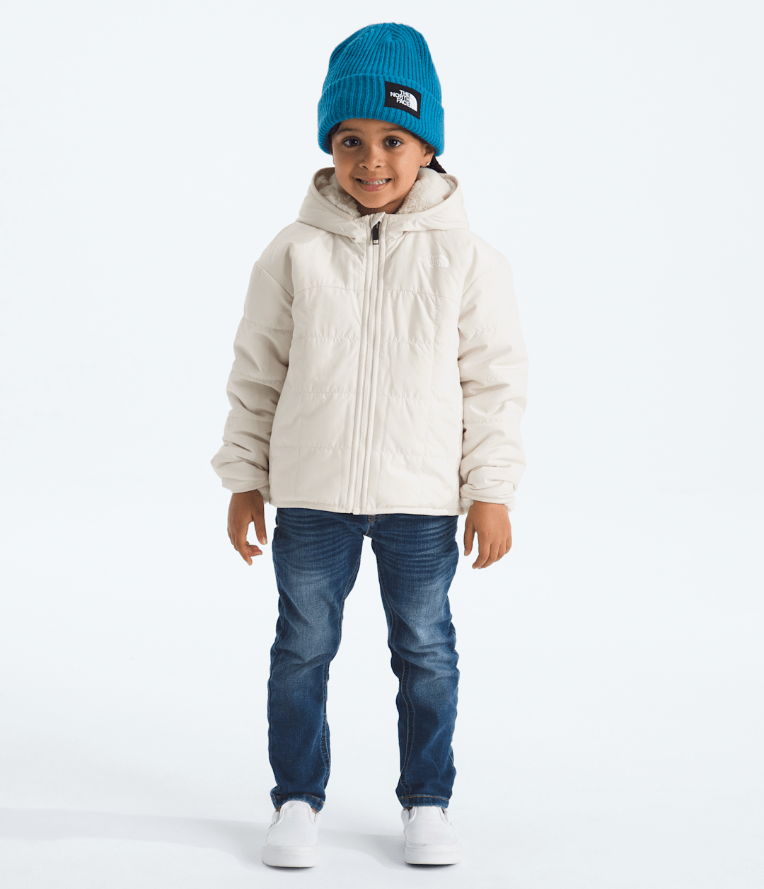 Girls’ Reversible Shasta Full-Zip Hooded Jacket White Dune