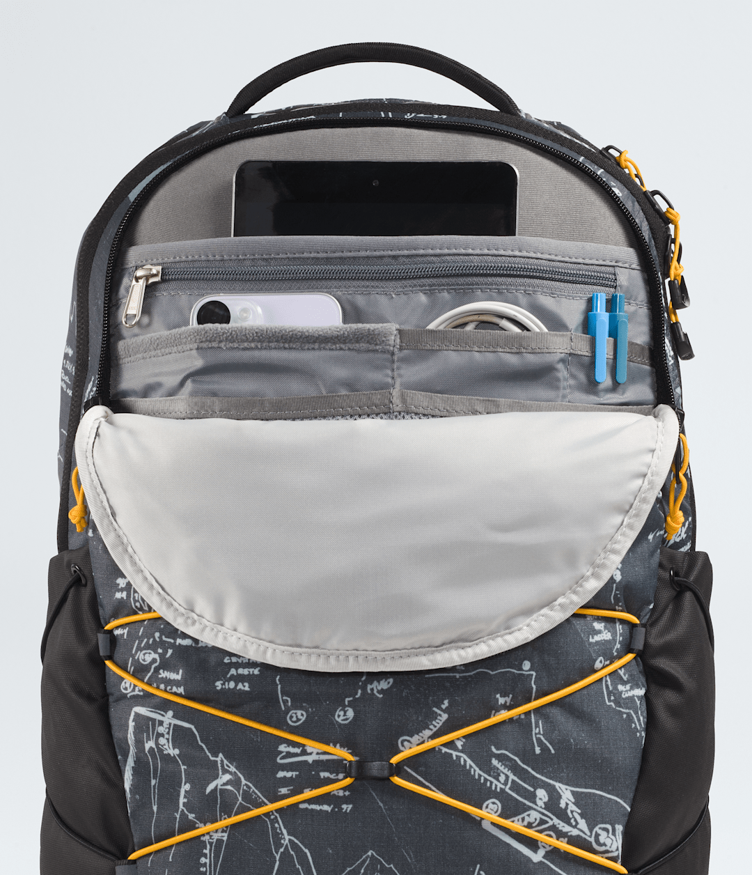 Borealis Backpack Anthracite Grey Conrad Topos Print-Summit Gold